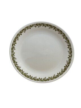 Vtg Corelle Spring Blossom Green Crazy Daisy Dinner Plate 10.5 in. 1970s Corning